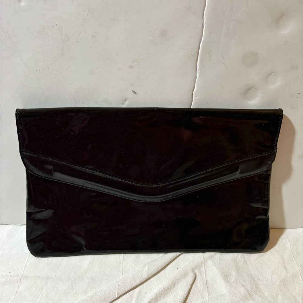 Vintage Black Patent Leather Clutch